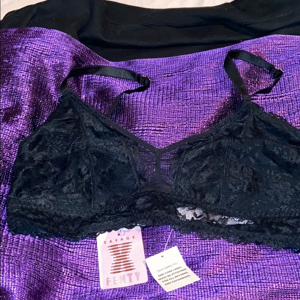 Savage X Fenty Black Lacy Bra